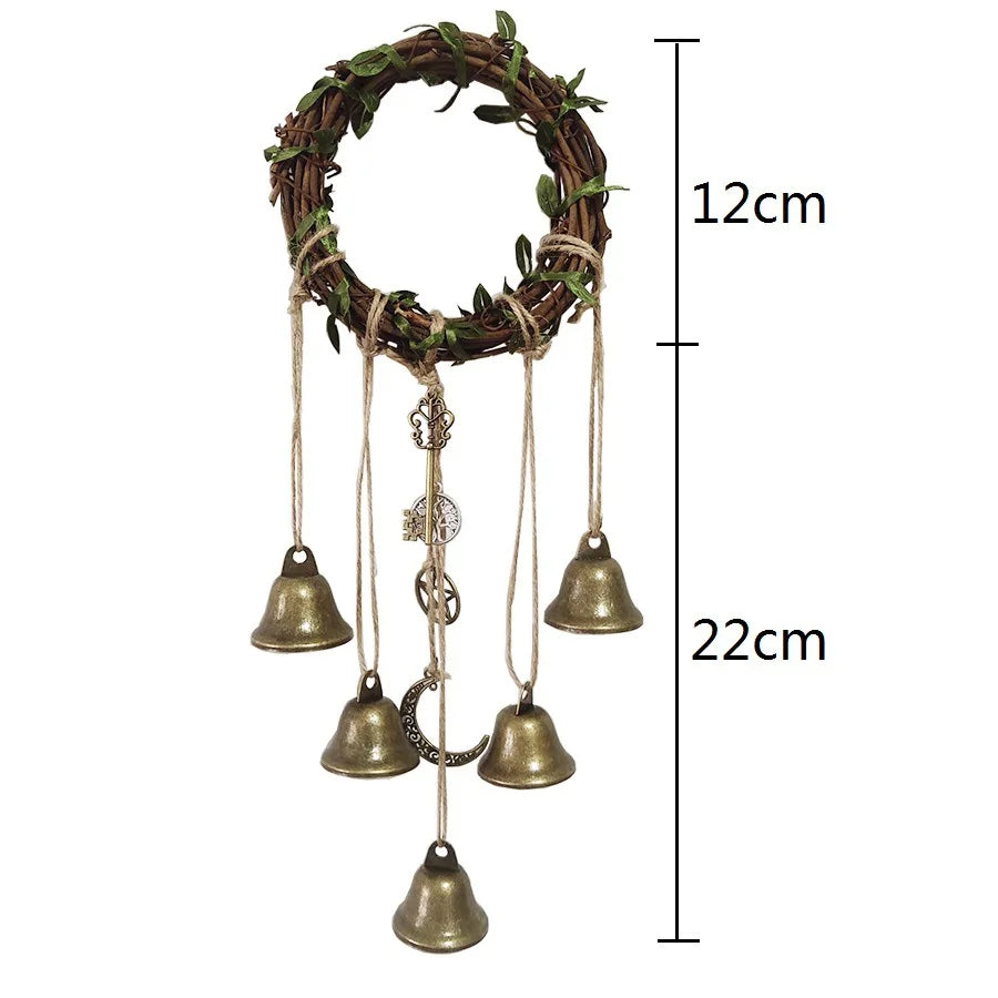 Witch Wreath Protection Bells Green Witch Creations