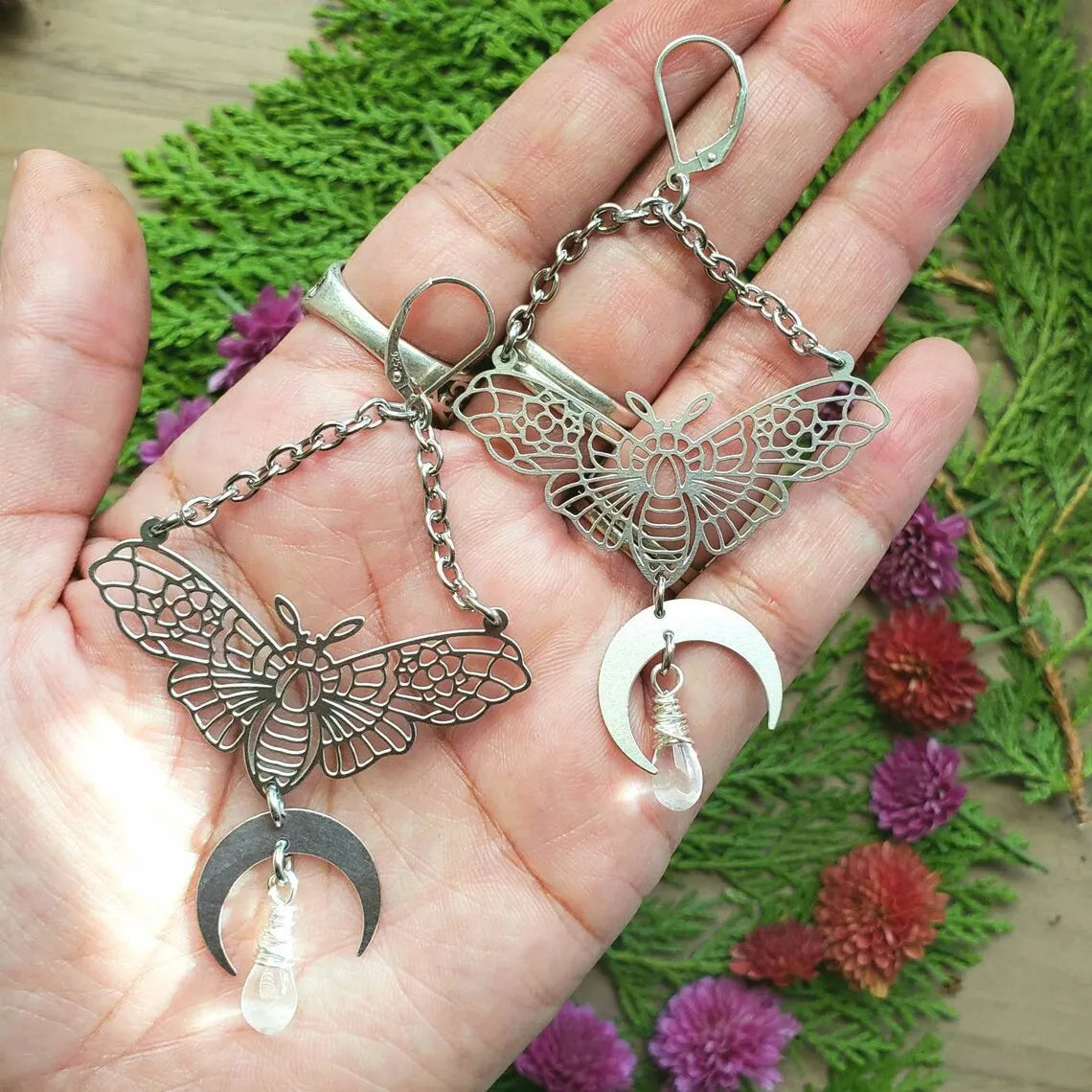 Assorted Moth & Butterfly Dangle Earrings Green Witch Creations