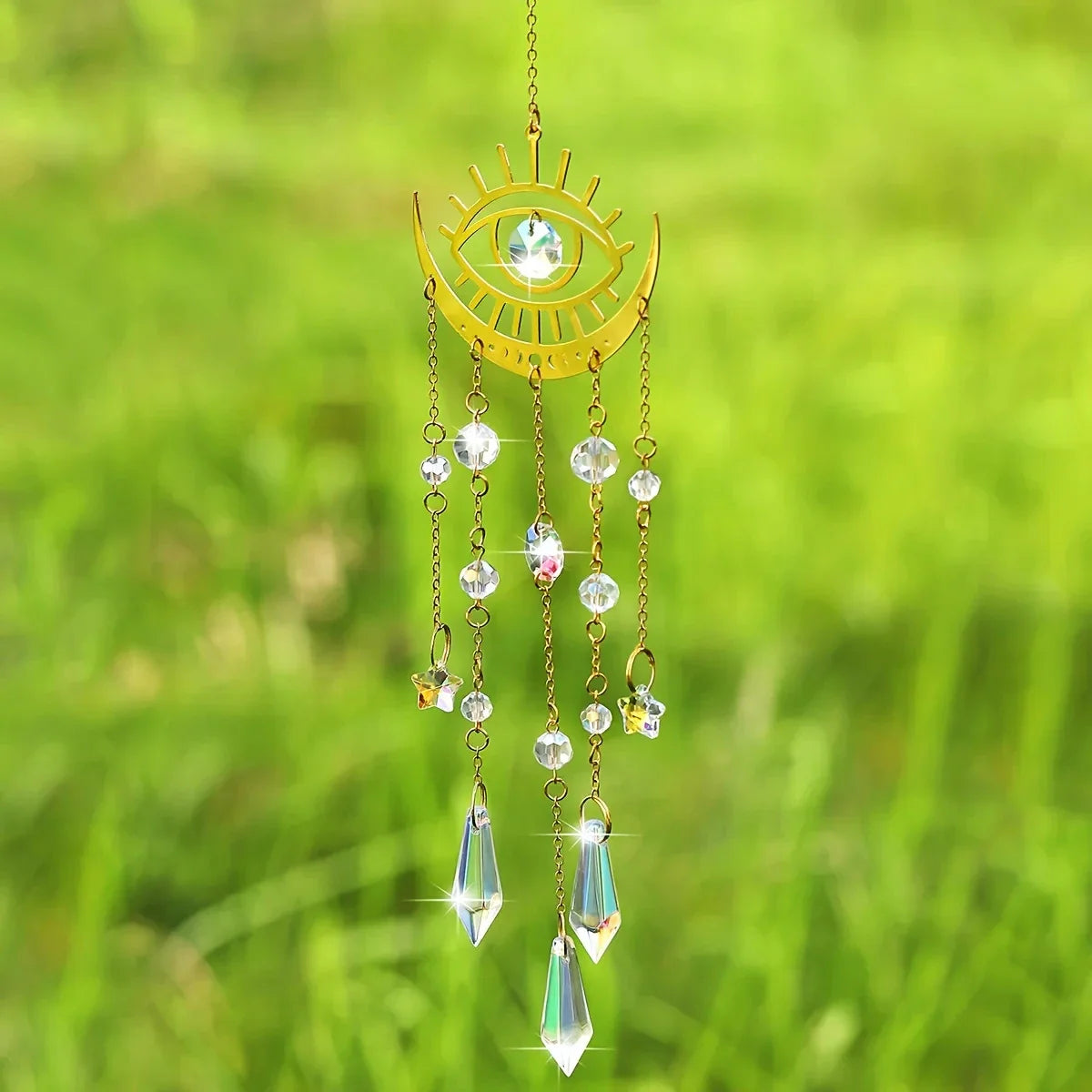 Moon Phase Crystal Sun Catcher Green Witch Creations