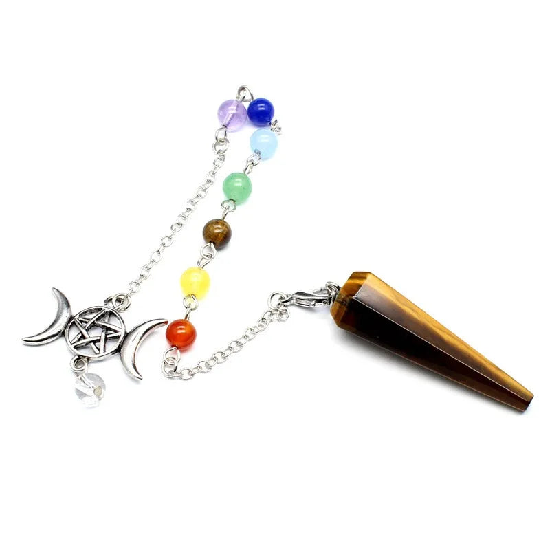 Triple Moon Pentacle Chakra Pendulums Green Witch Creations