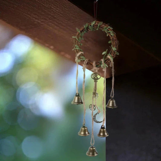 Witch Wreath Protection Bells Green Witch Creations