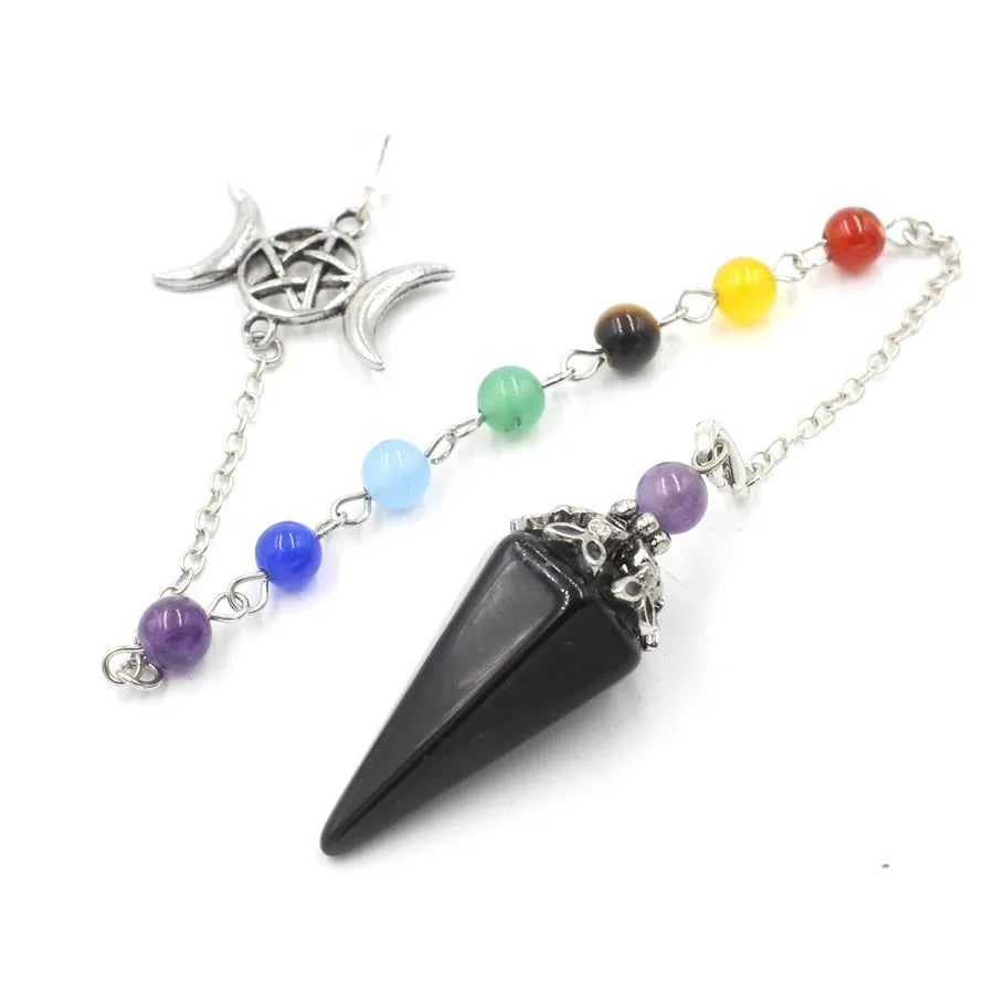 Triple Moon Pentacle Chakra Pendulums Green Witch Creations