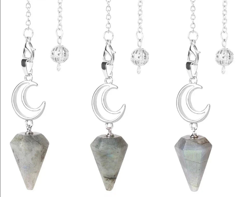 Crystal Crescent Moon Pendulums Green Witch Creations