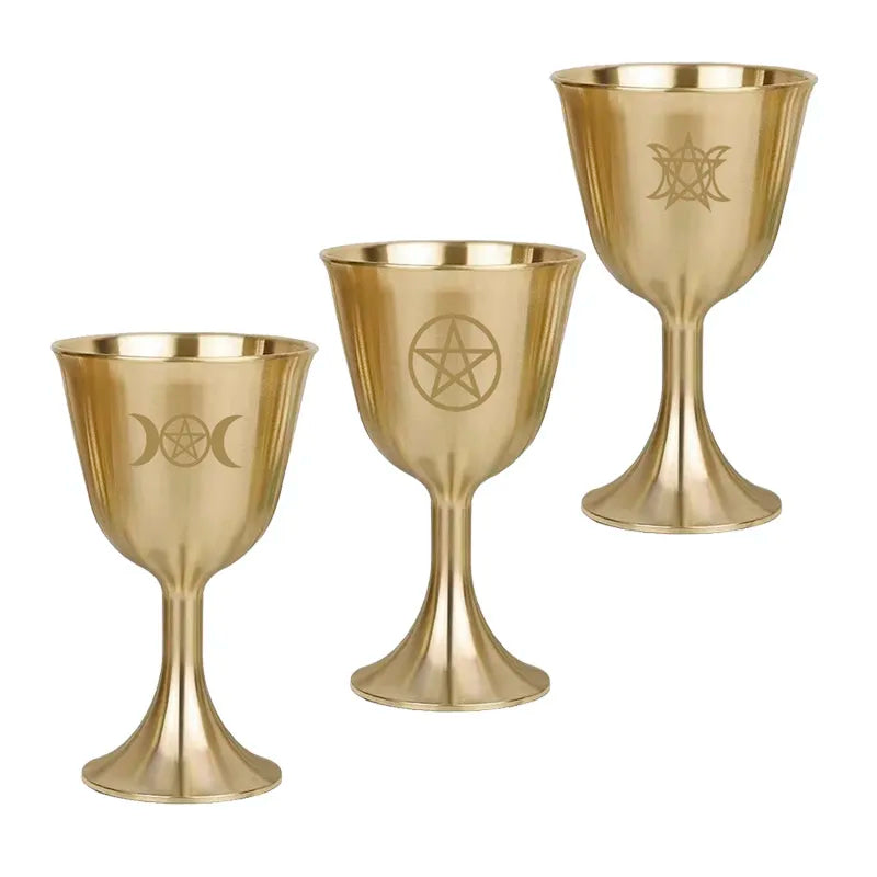 Goddess & Triple Moon Gold Chalices Green Witch Creations