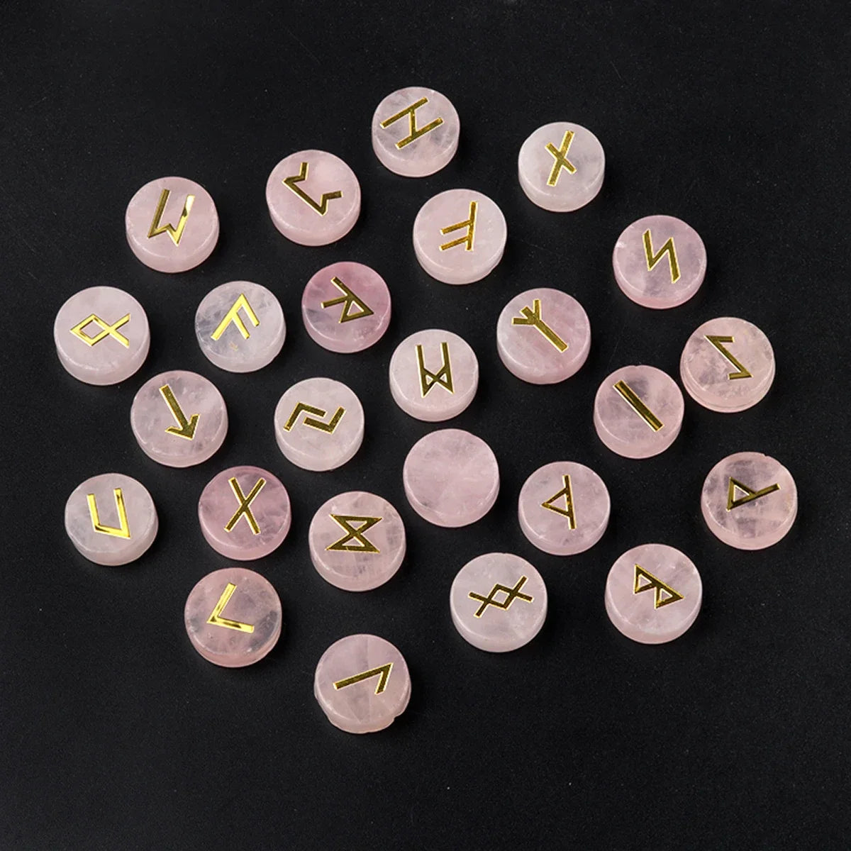 Round Crystal Runes Green Witch Creations
