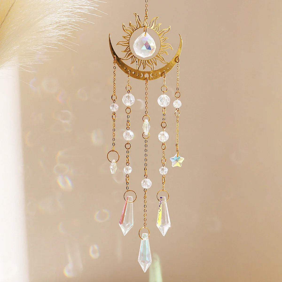 Moon Phase Crystal Sun Catcher Green Witch Creations