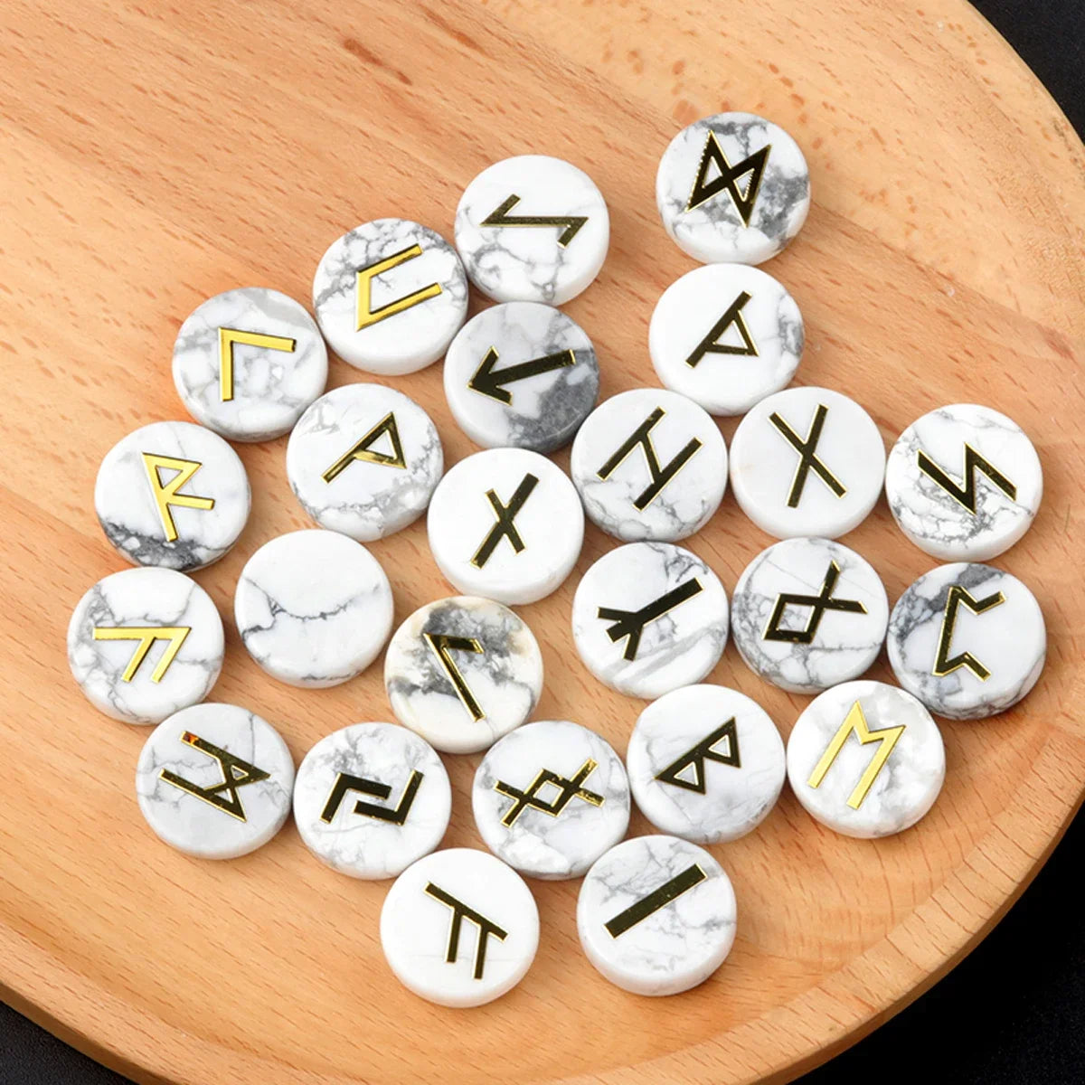 Round Crystal Runes Green Witch Creations