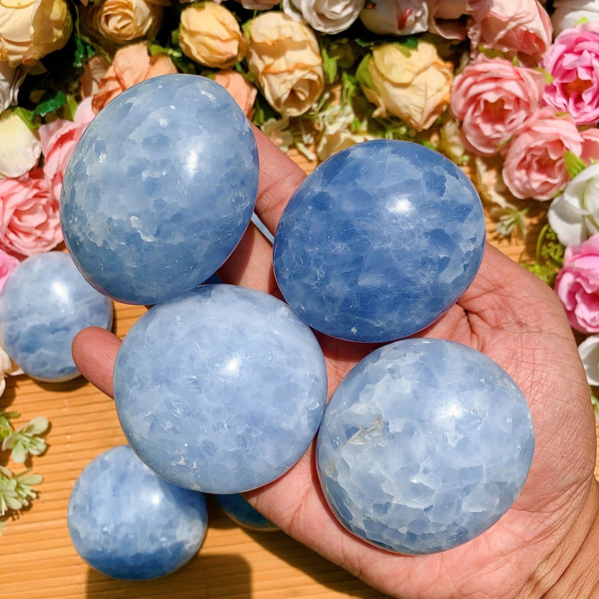 Celestite Palm Stone Green Witch Creations