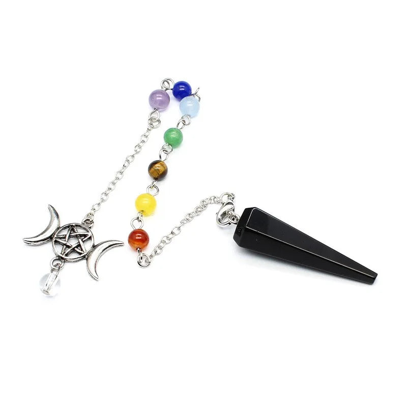 Triple Moon Pentacle Chakra Pendulums Green Witch Creations
