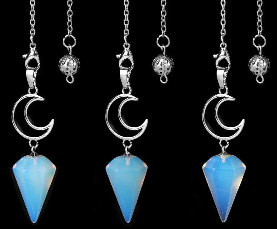 Crystal Crescent Moon Pendulums Green Witch Creations