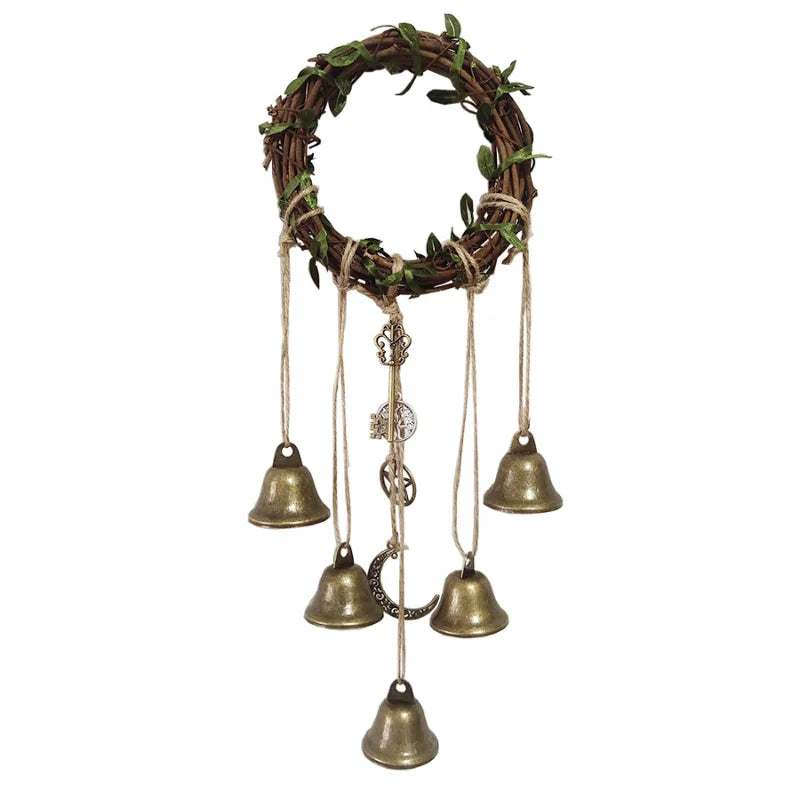 Witch Wreath Protection Bells Green Witch Creations
