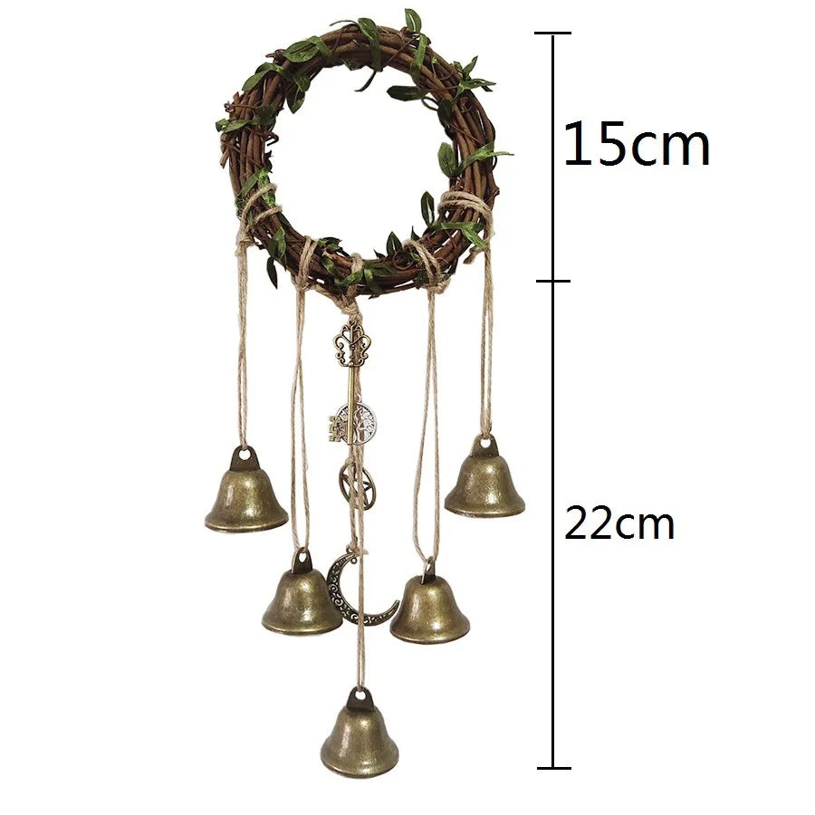 Witch Wreath Protection Bells Green Witch Creations