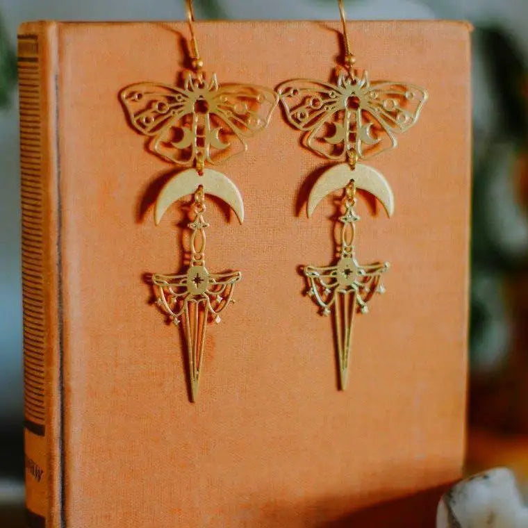 Assorted Moth & Butterfly Dangle Earrings Green Witch Creations