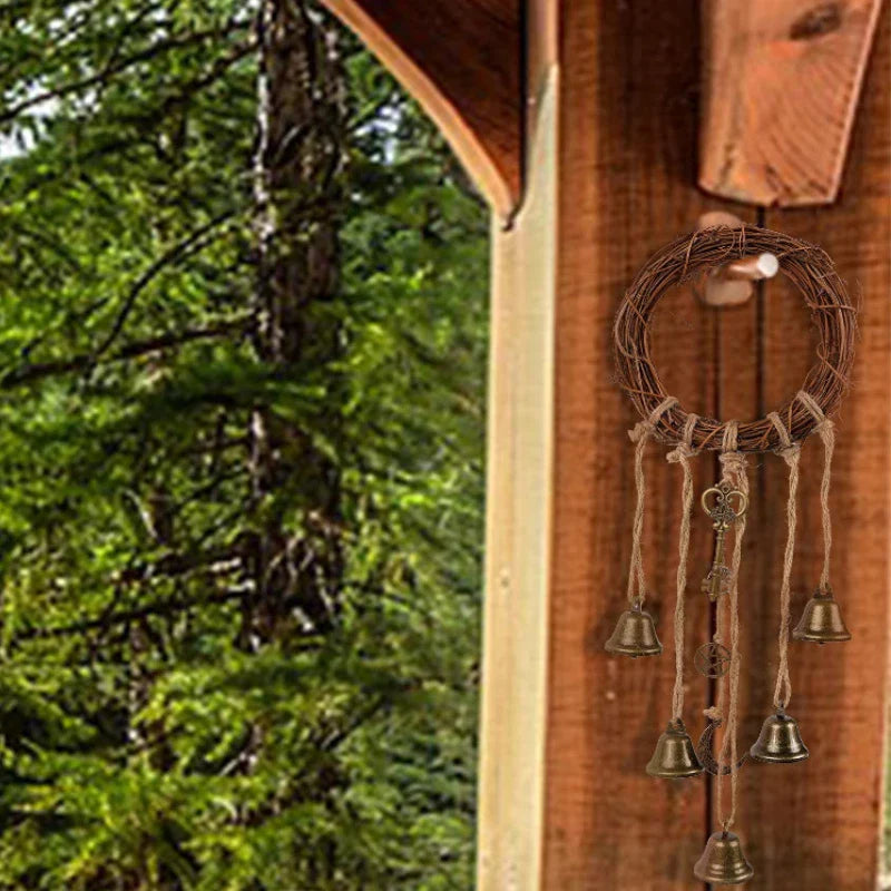 Witch Wreath Protection Bells Green Witch Creations