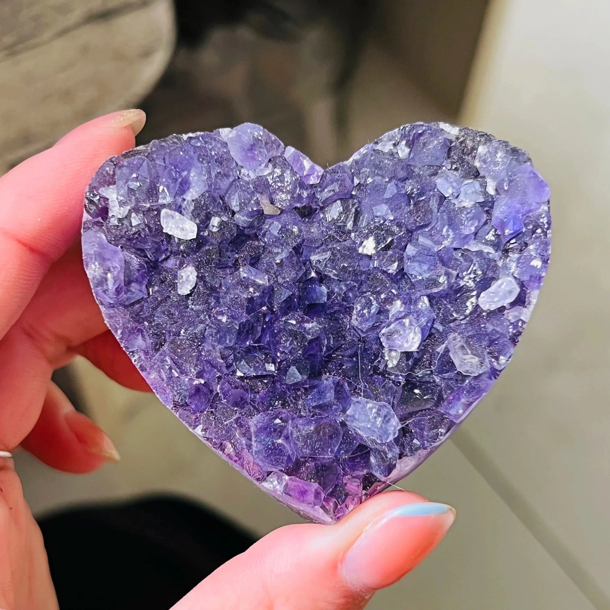 Amethyst Druzy Crystal Heart Green Witch Creations