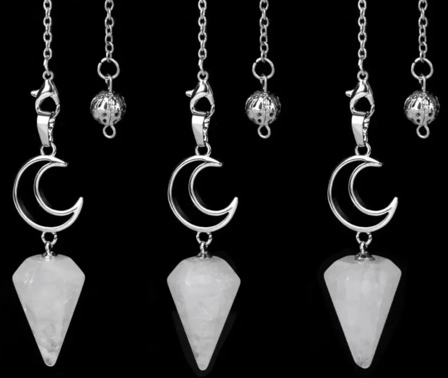 Crystal Crescent Moon Pendulums Green Witch Creations