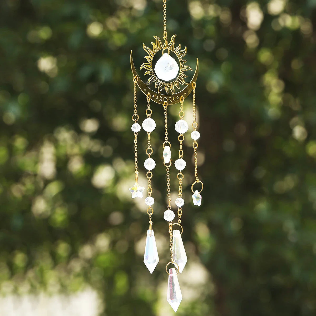 Moon Phase Crystal Sun Catcher Green Witch Creations
