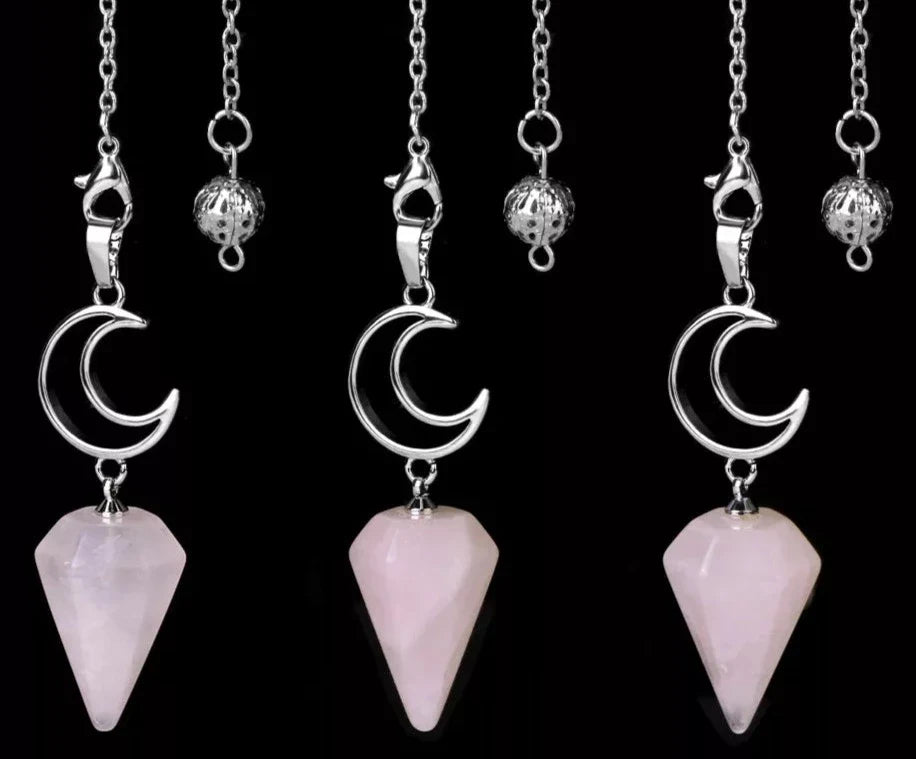 Crystal Crescent Moon Pendulums Green Witch Creations