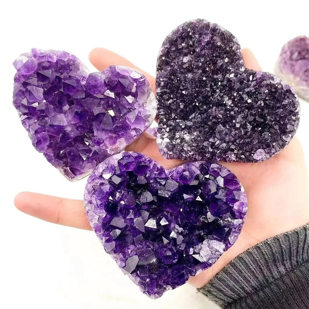 Amethyst Druzy Crystal Heart Green Witch Creations