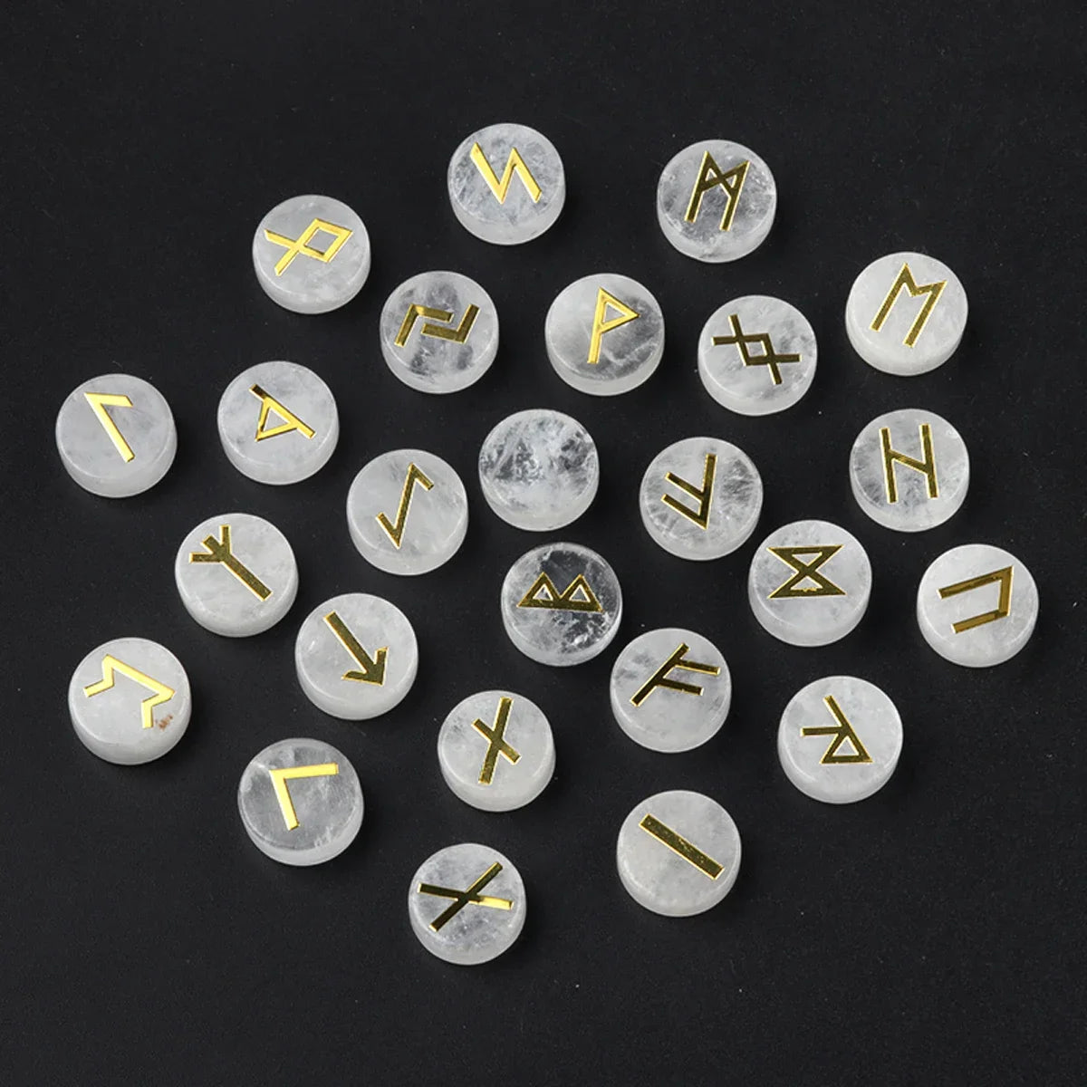 Round Crystal Runes Green Witch Creations