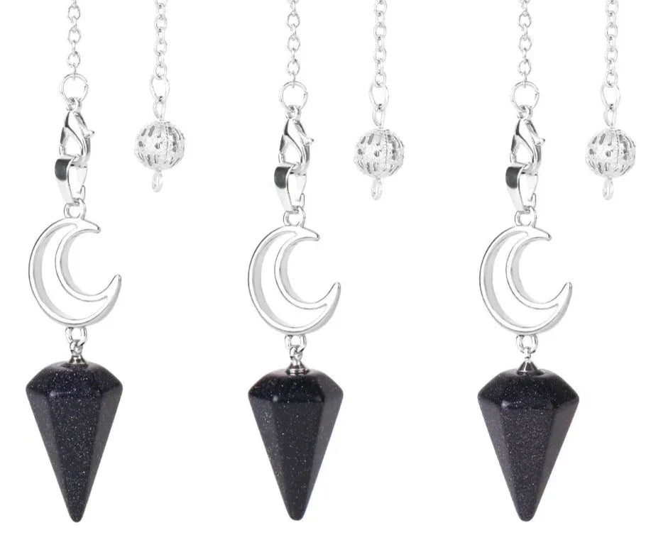 Crystal Crescent Moon Pendulums Green Witch Creations