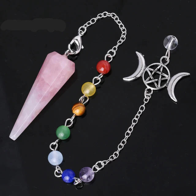 Triple Moon Pentacle Chakra Pendulums Green Witch Creations