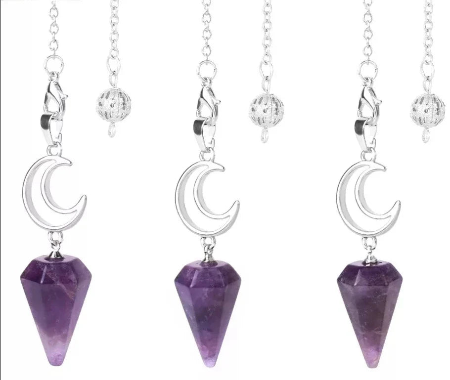 Crystal Crescent Moon Pendulums Green Witch Creations