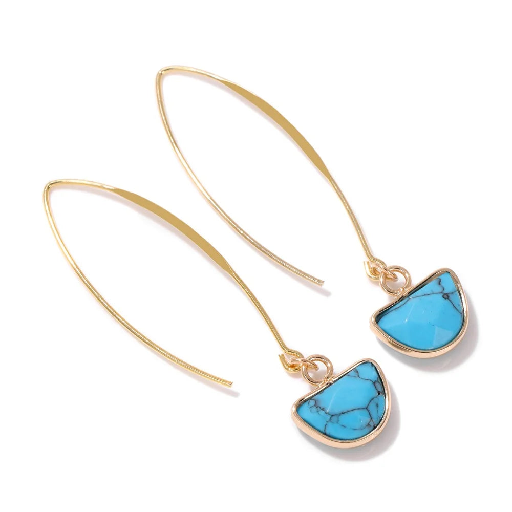 Crystal Faceted Teardrop Gold Earrings Green Witch Creations