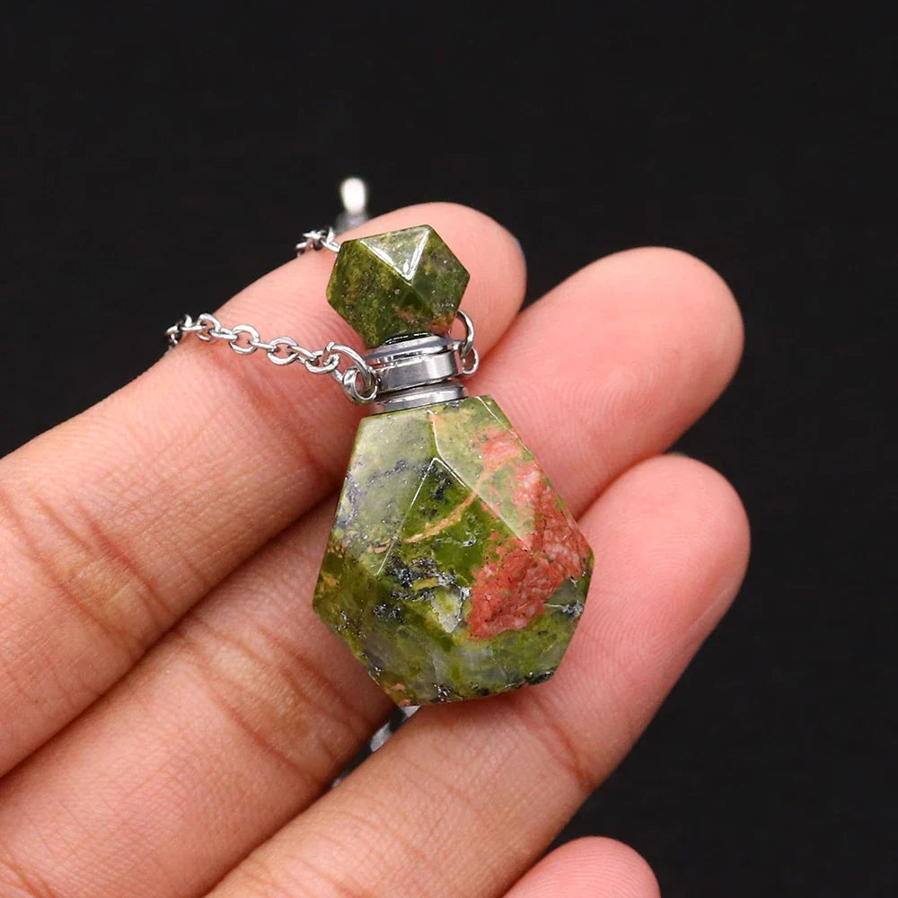 Crystal Potion Bottle Necklaces Green Witch Creations