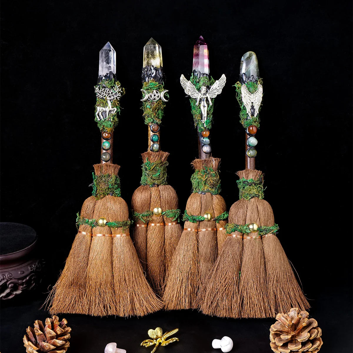 Crystal Charm Brooms Green Witch Creations
