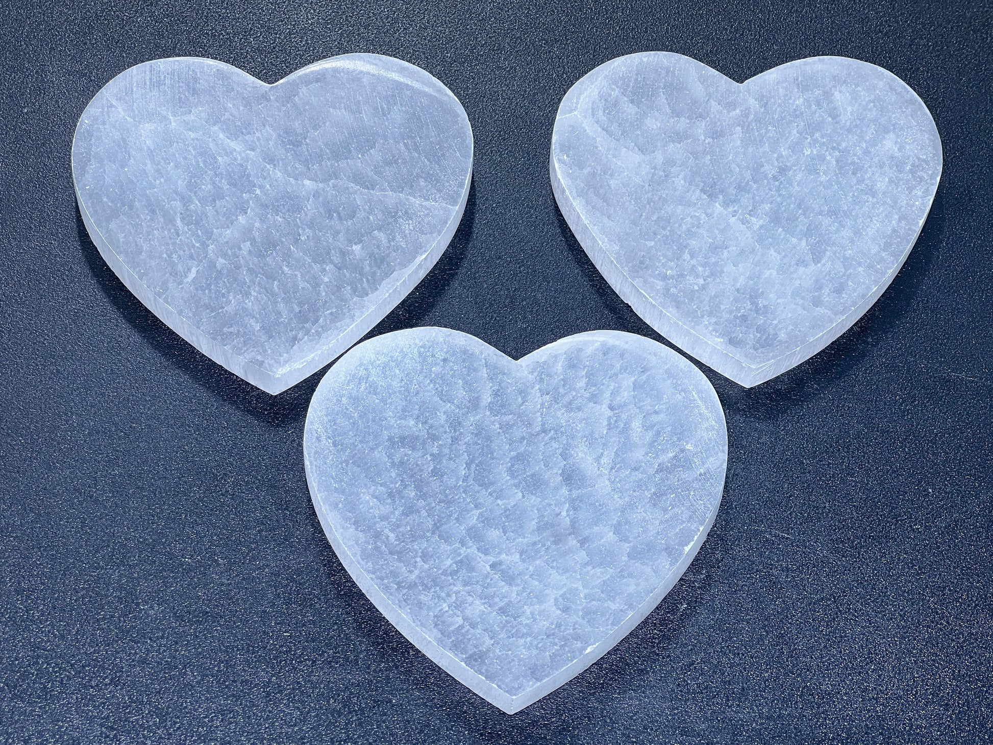Selenite Crystal Heart Plate (4 Inches) Polished Gemstone Carving Decor Amazing Crystals