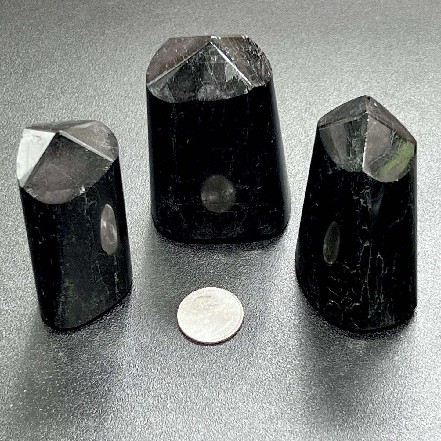 Black Tourmaline Point Tower Carving Gemstone Statue Home Decor Supply Amazing Crystals