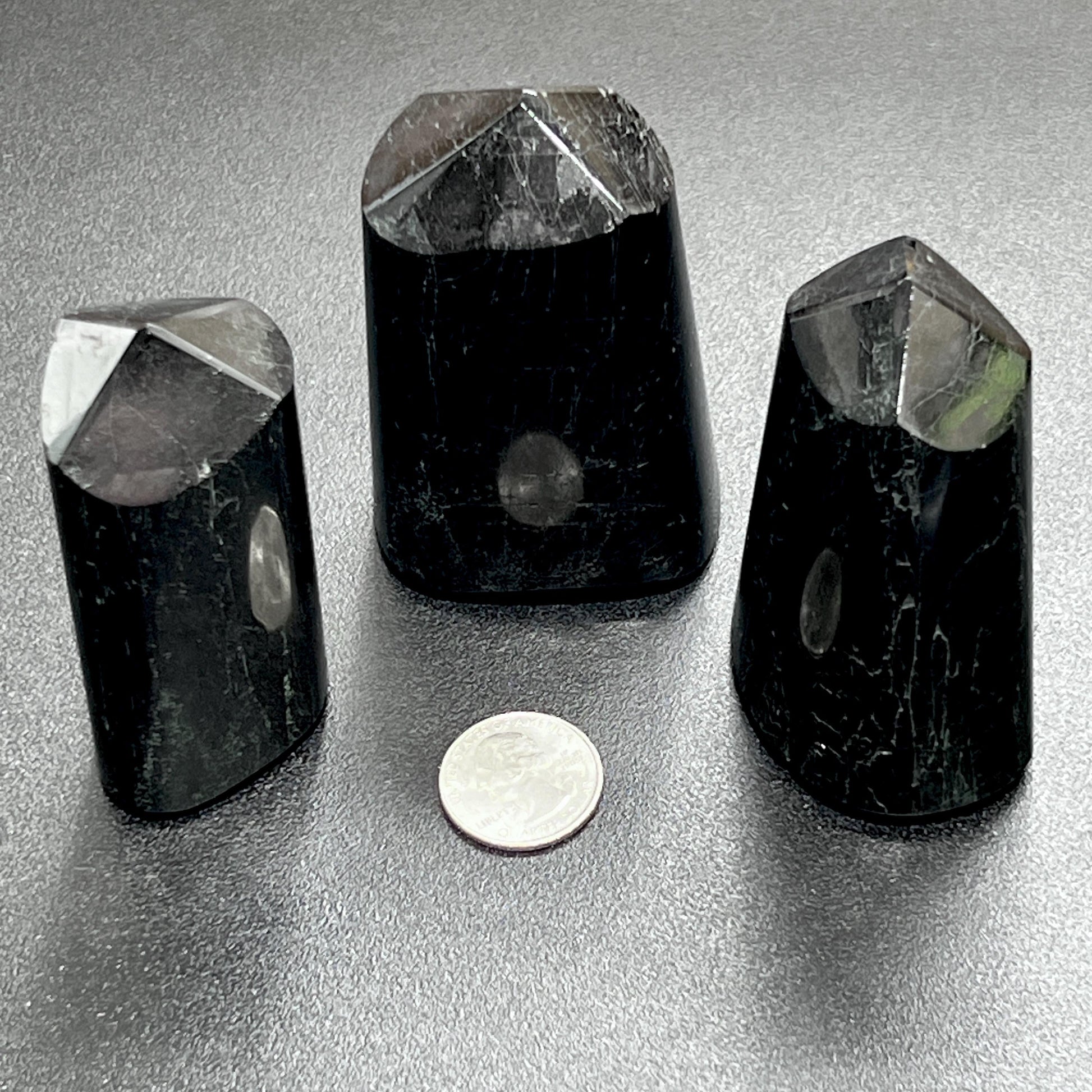 Black Tourmaline Point Tower Carving Gemstone Statue Home Decor Supply Amazing Crystals