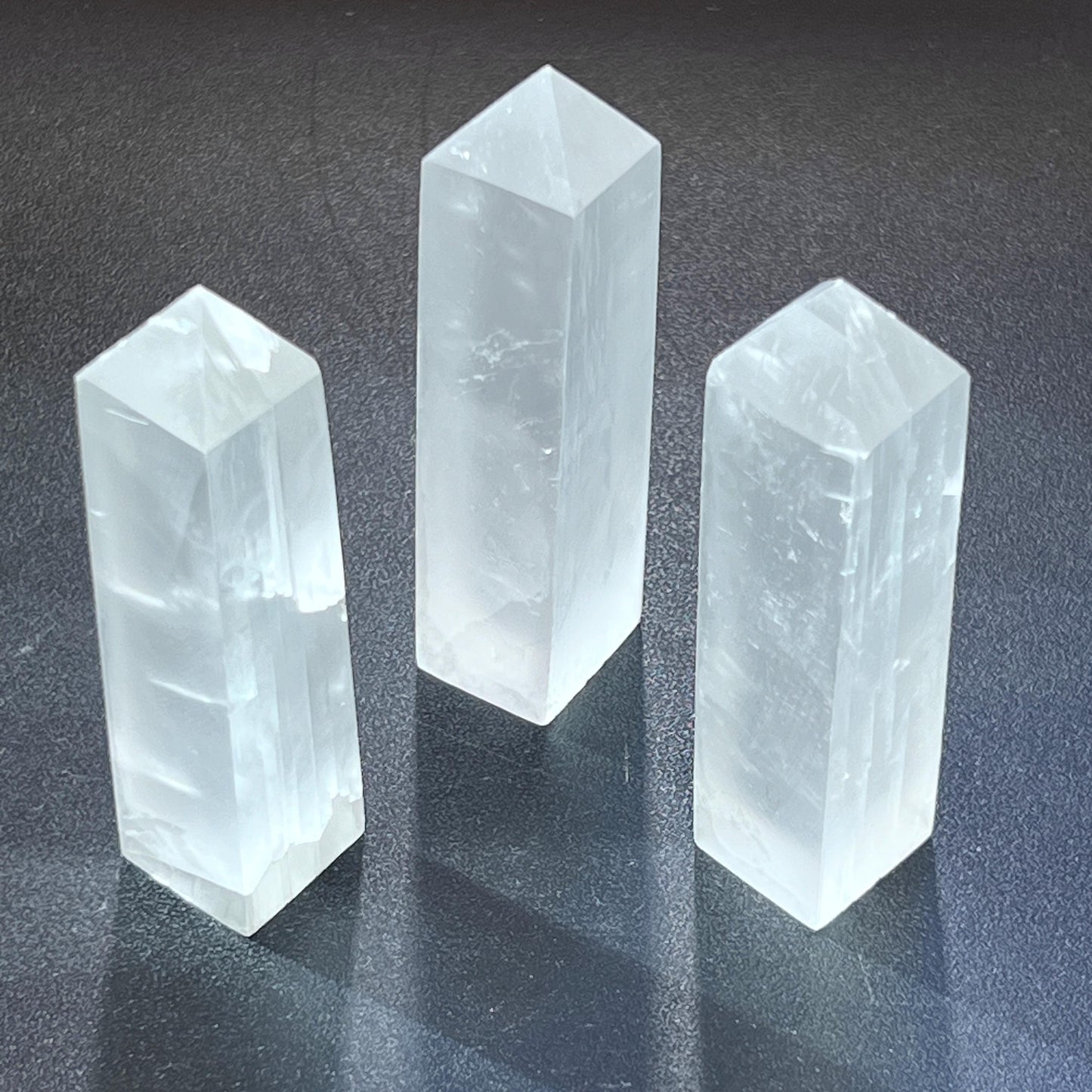 Clear Selenite Crystal Standing Tower Obelisk Carving Gemstone Home Decor Supply Amazing Crystals