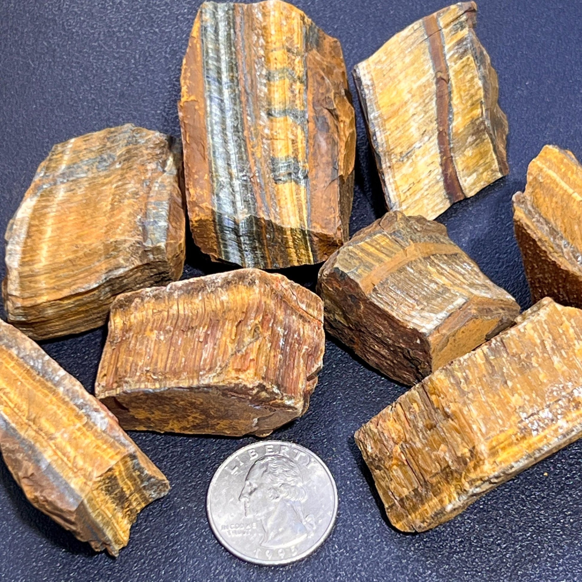 Golden Tigers Eye Rough Raw Stones (By The Piece or Pound) Wholesale - Solar Luxe Metaphysical Store