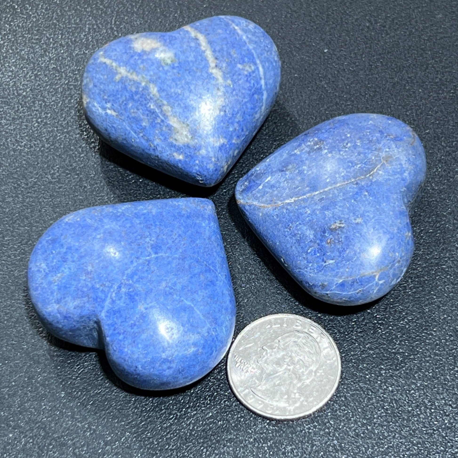 Dumortierite (Blue Moon Quartz) Puffy Heart Polished Crystal Carving Amazing Crystals