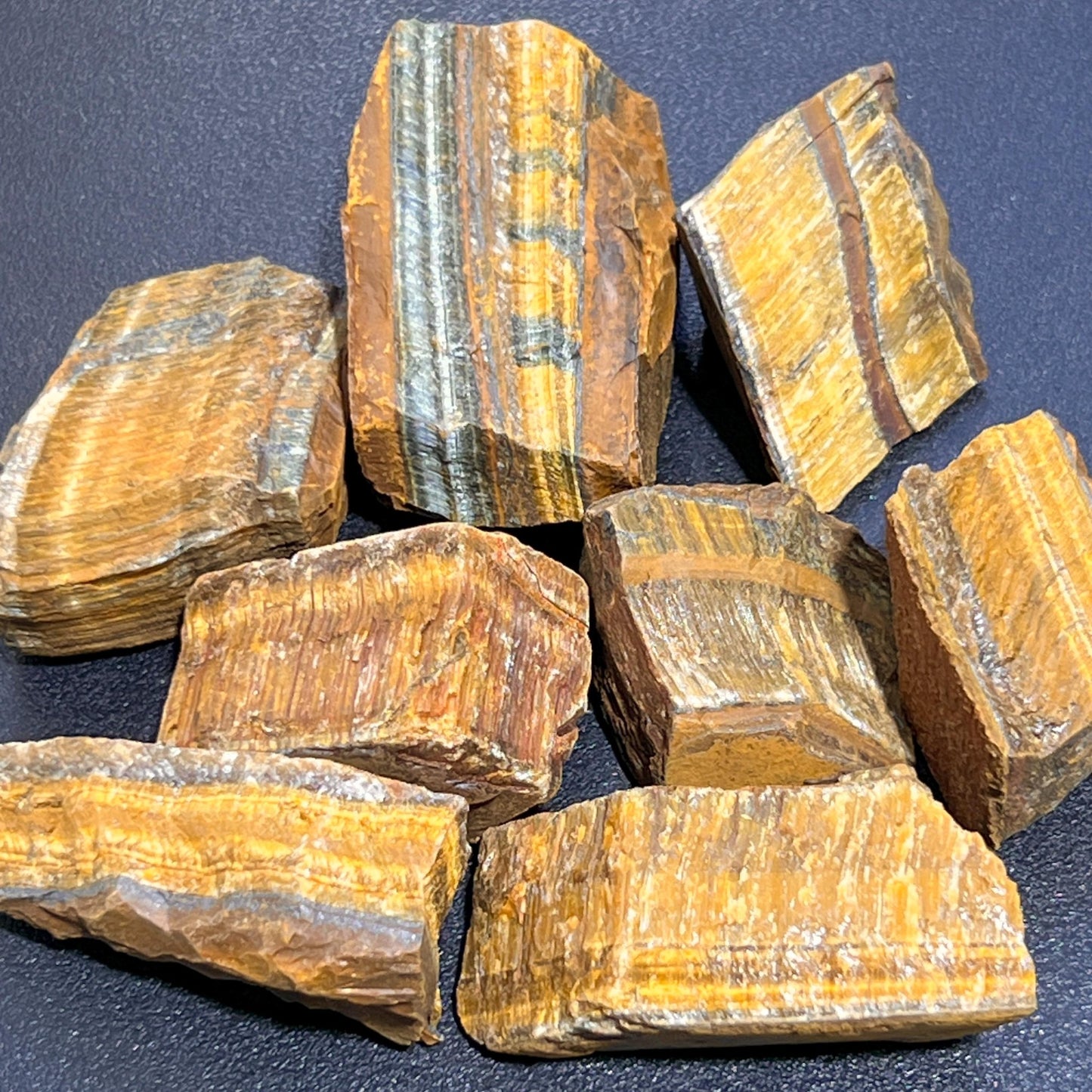 Golden Tigers Eye Rough Raw Stones (By The Piece or Pound) Wholesale - Solar Luxe Metaphysical Store