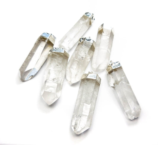 Large Quartz Crystal Point Pendant (Silver Plated) Wholesale Amazing Crystals