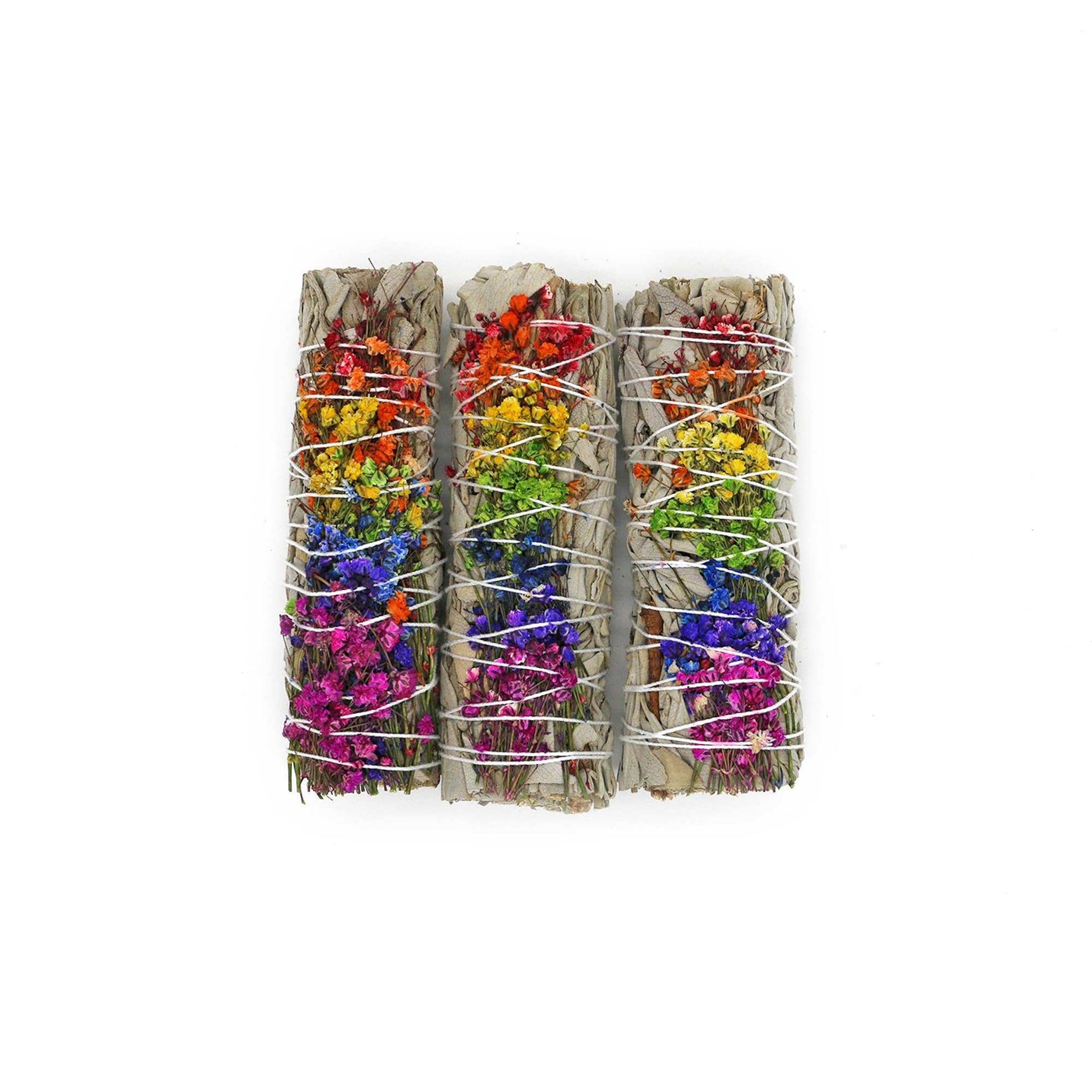 'Energy Wheel' Floral White Sage Smudge Stick (4 in.) Sacred Crystals