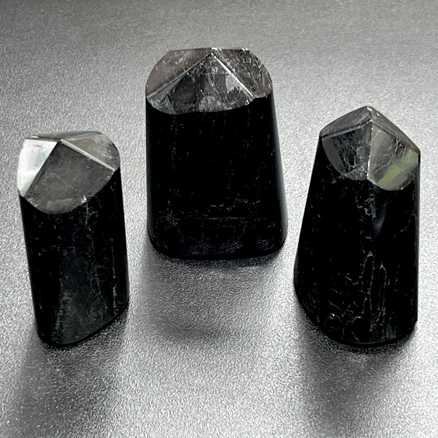 Black Tourmaline Point Tower Carving Gemstone Statue Home Decor Supply Amazing Crystals