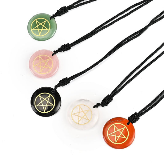 Pentacle Crystal Rope Necklaces Green Witch Creations