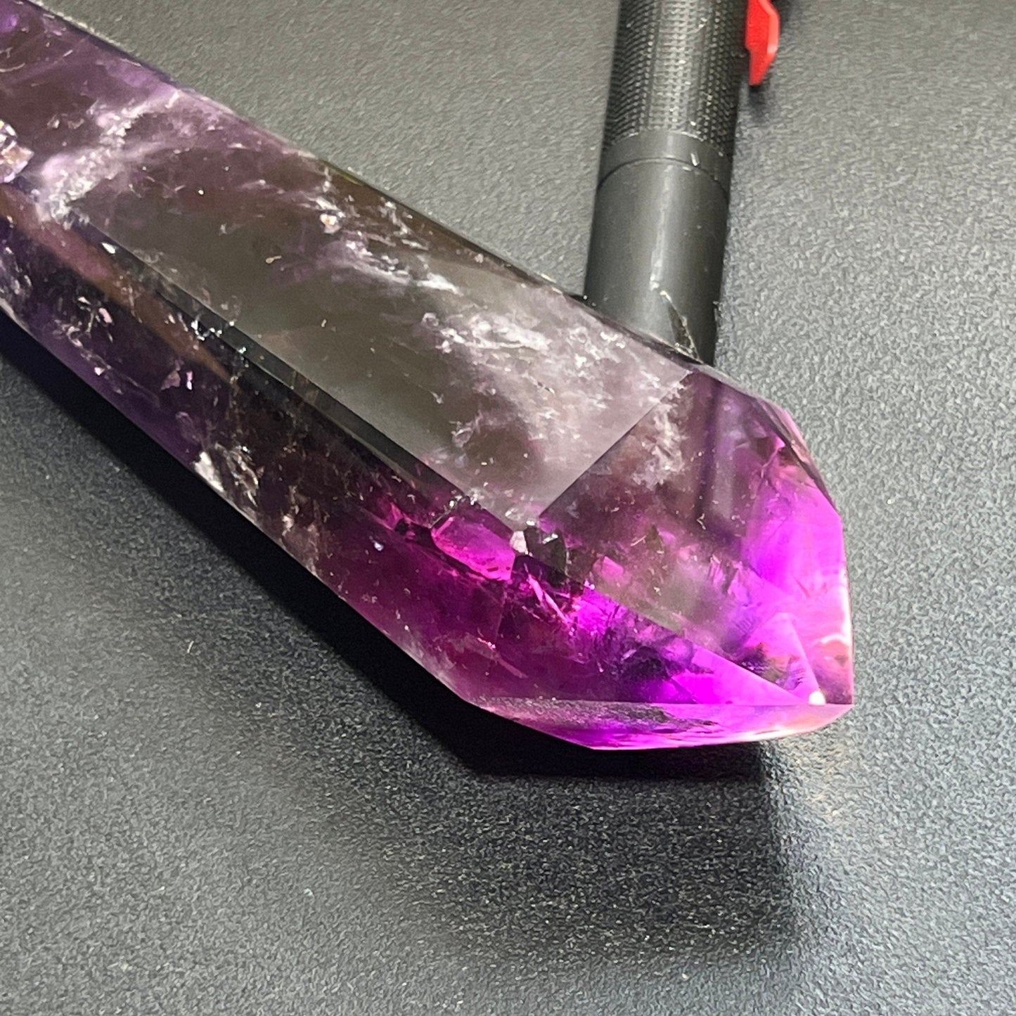 Large Extra Quality Dark Amethyst Crystal Faceted Scepter Point Standing Tower Staff Wand Amazing Crystals