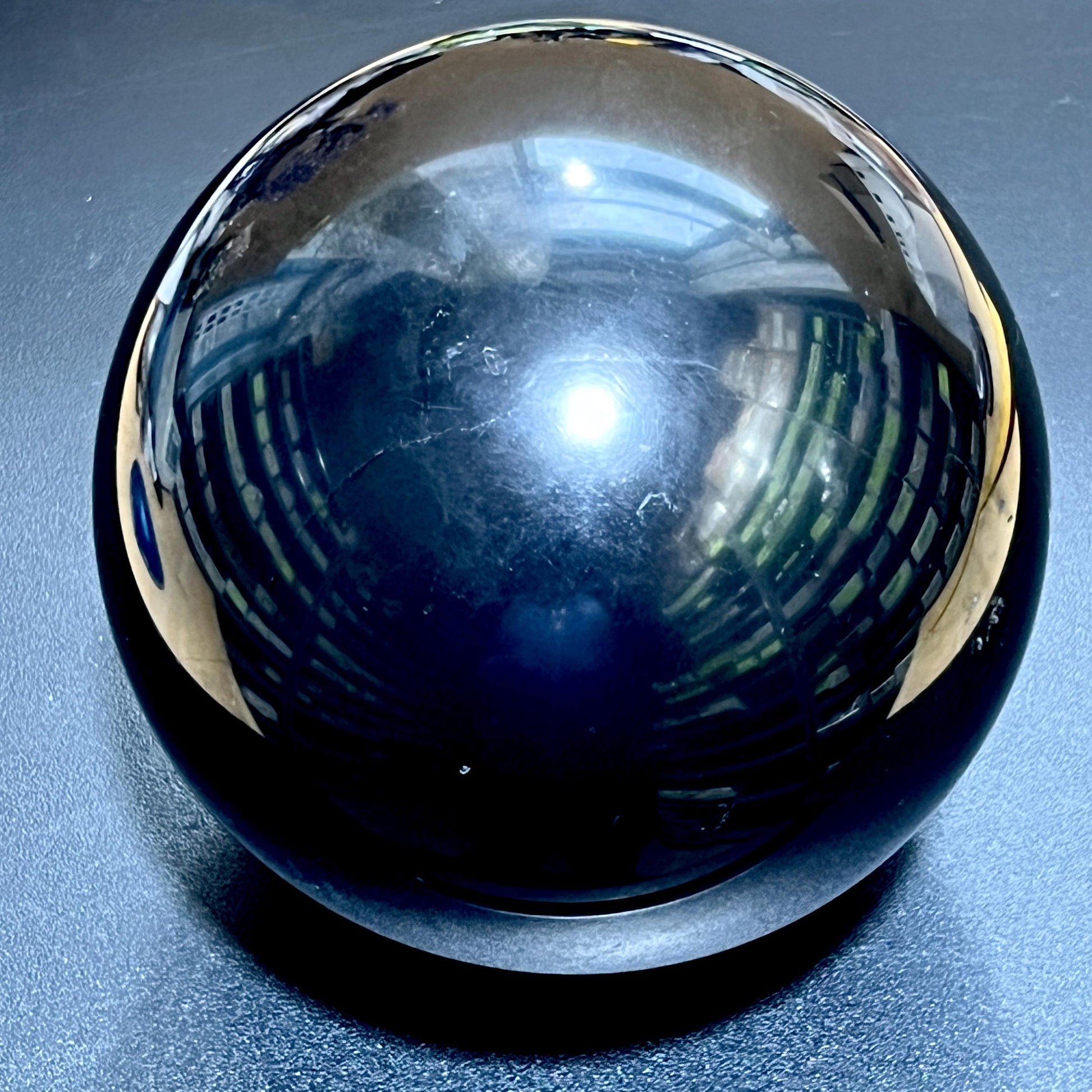 Super Extra Large Karelian Black Shungite Sphere (6 Inch Diameter, 9 LBs) Polished Carving Amazing Crystals