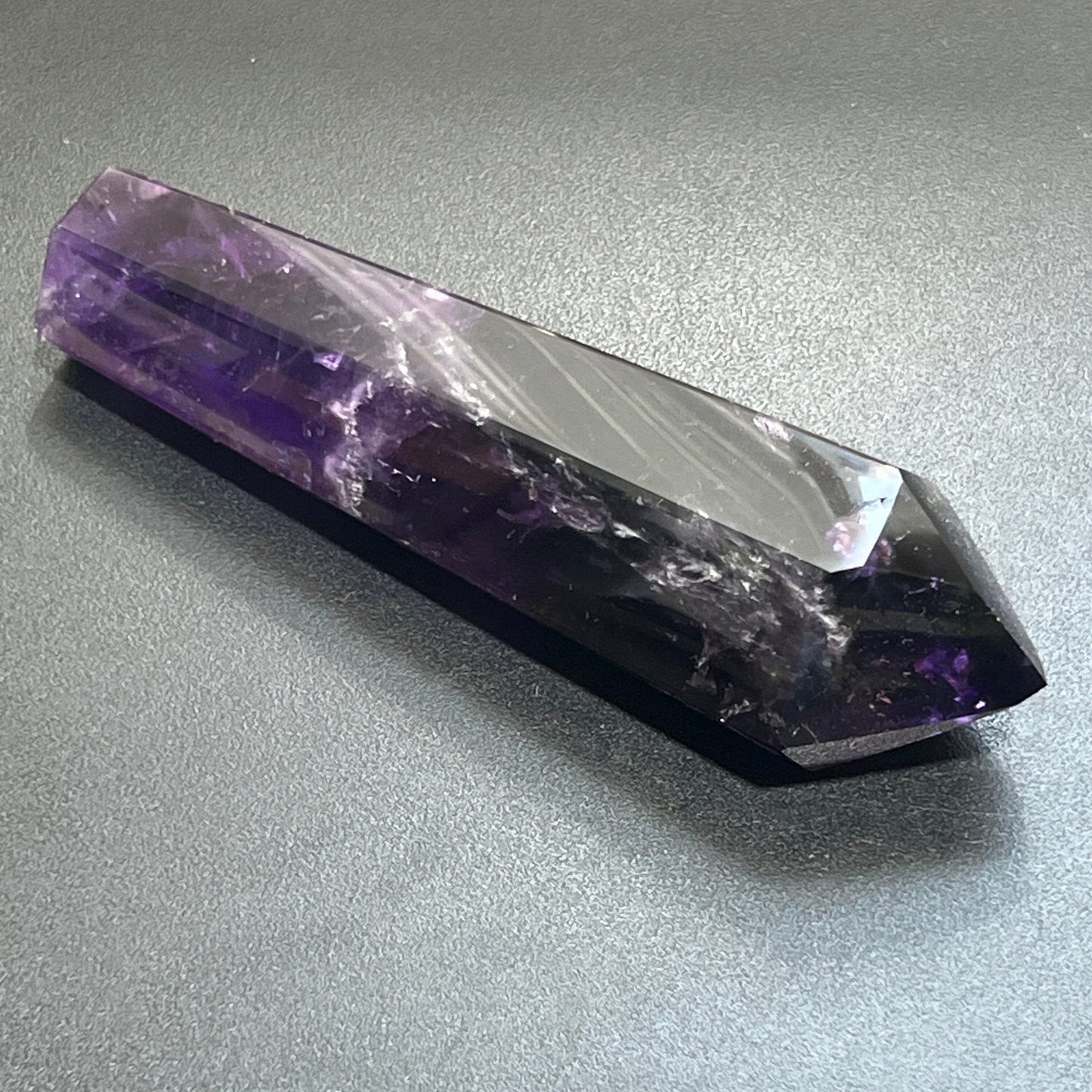 Large Extra Quality Dark Amethyst Crystal Faceted Scepter Point Standing Tower Staff Wand Amazing Crystals