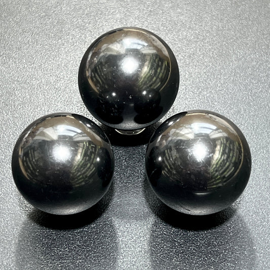 Shungite Sphere (1.5 Inch) Polished Karelian Russian Mineralized Carbon Amazing Crystals
