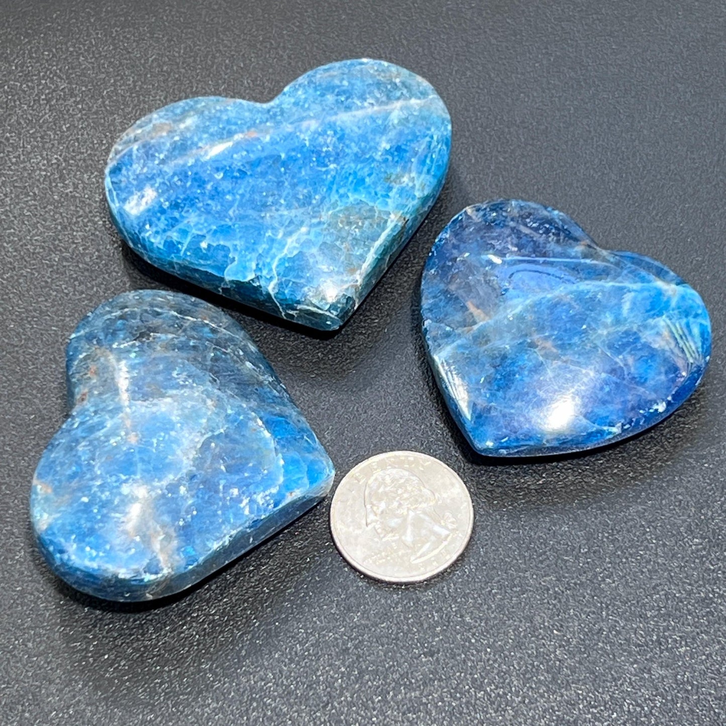 Blue Apatite Heart Polished Crystal Carving Gemstones - Solar Luxe Metaphysical Store