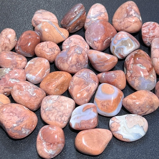 Pink Peach Petal Agate Tumbled Stones (By The Piece Or Pound) Wholesale Amazing Crystals