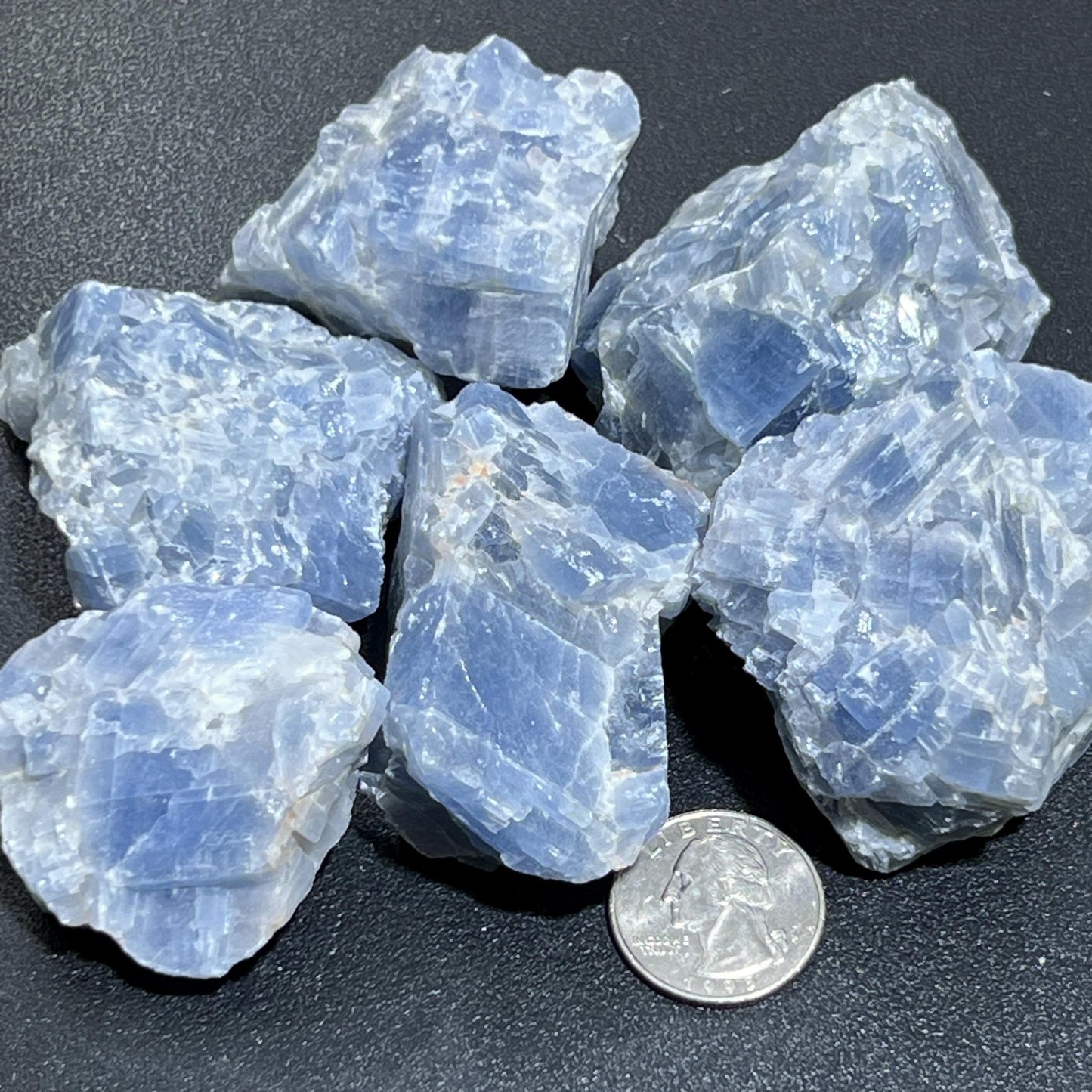Blue Calcite Crystal Rough Raw Stones (By The Piece or Pound) Wholesale - Solar Luxe Metaphysical Store