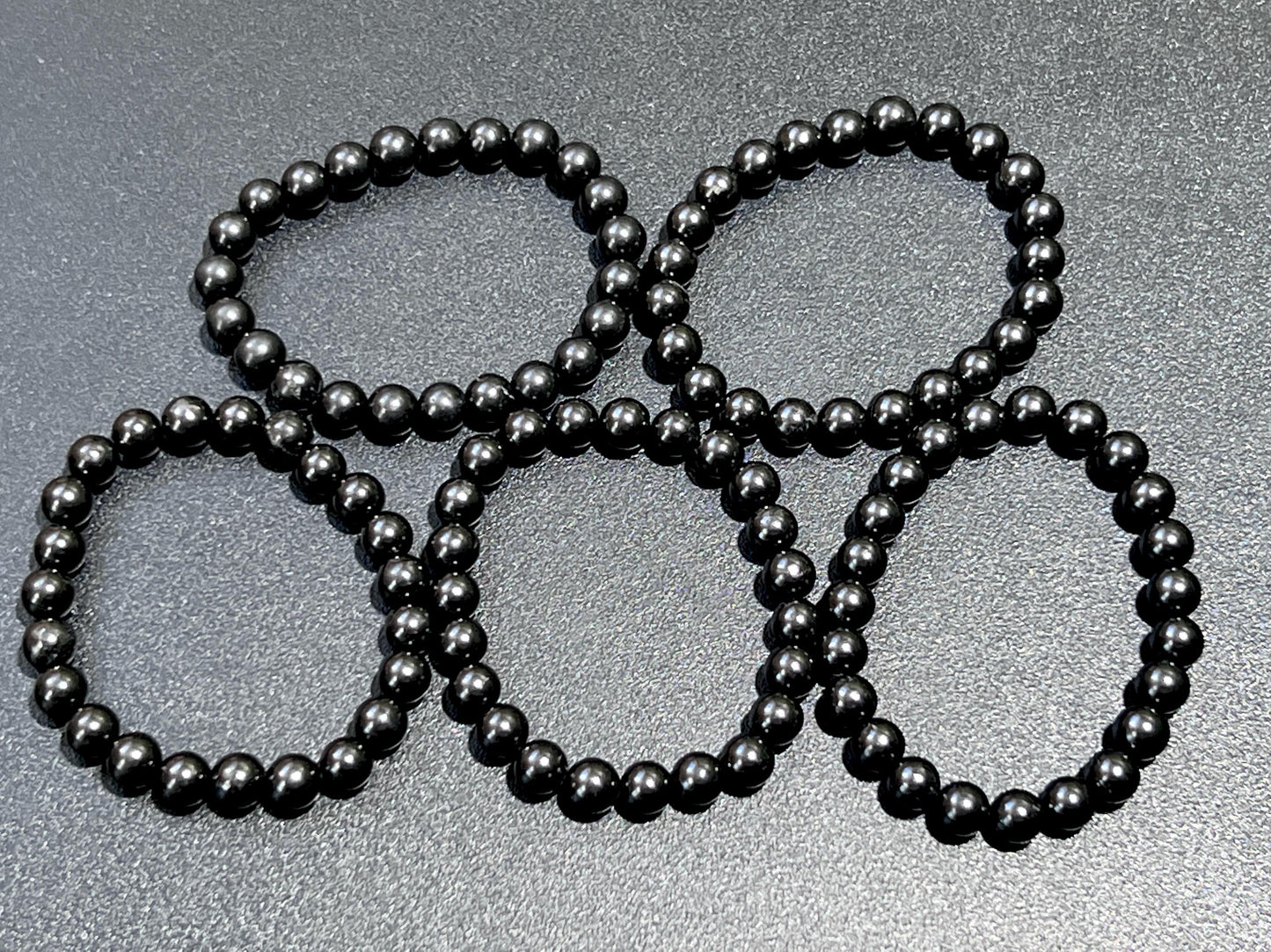 Black Shungite Bead Stretch Bracelet (8mm Beads) Gemstone Jewelry Supply Amazing Crystals