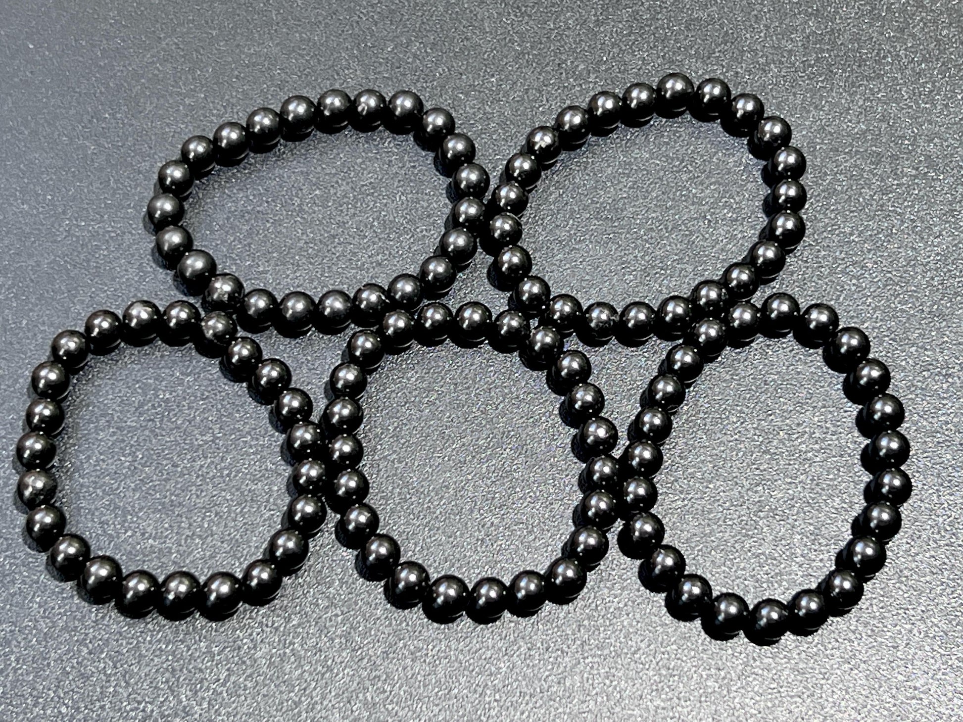 Black Shungite Bead Stretch Bracelet (8mm Beads) Gemstone Jewelry Supply Amazing Crystals